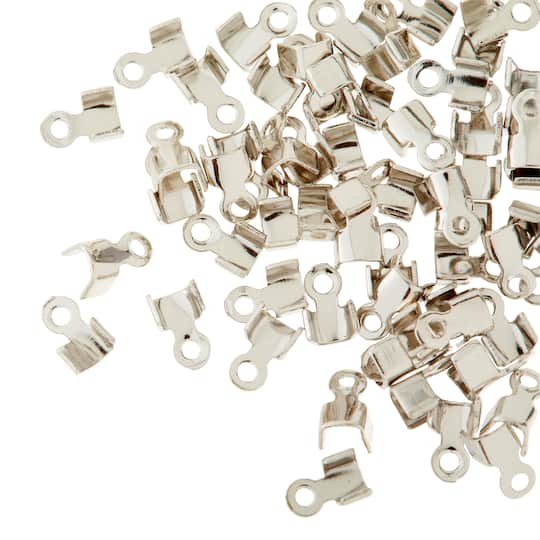 5mm Folding End Crimps with Loops, 62ct. by Bead Landing&#x2122;